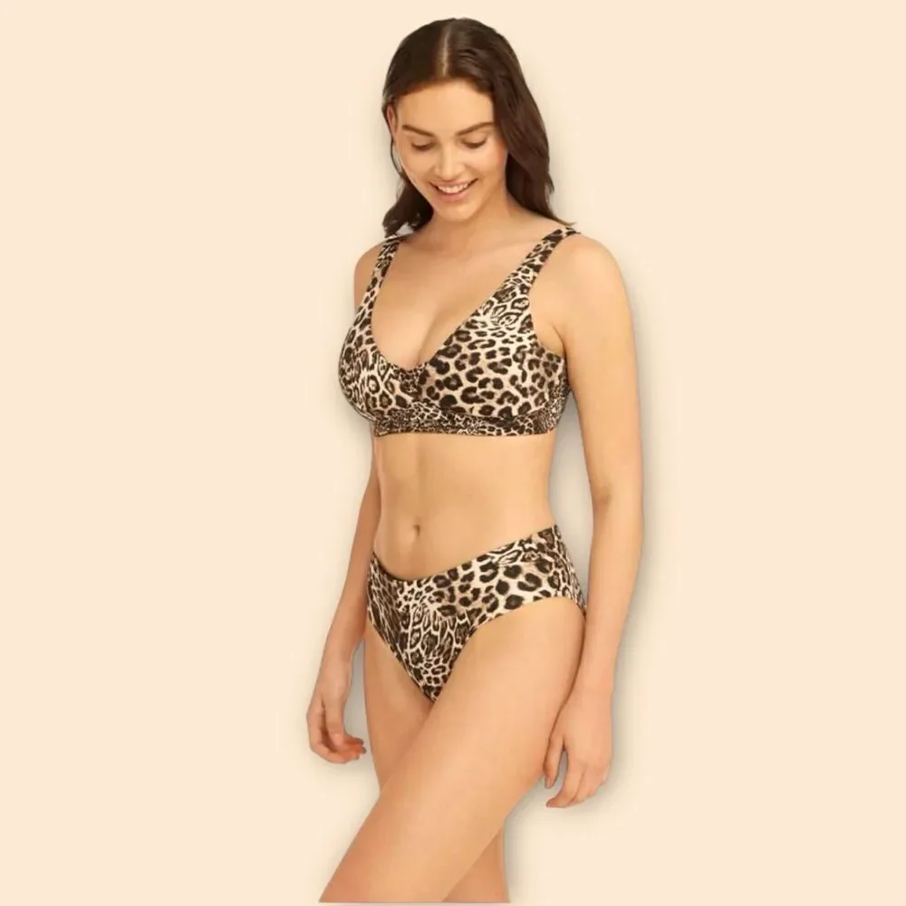 SEA LEVEL Bikini Leopard Print Australia Black Brown US Size 12